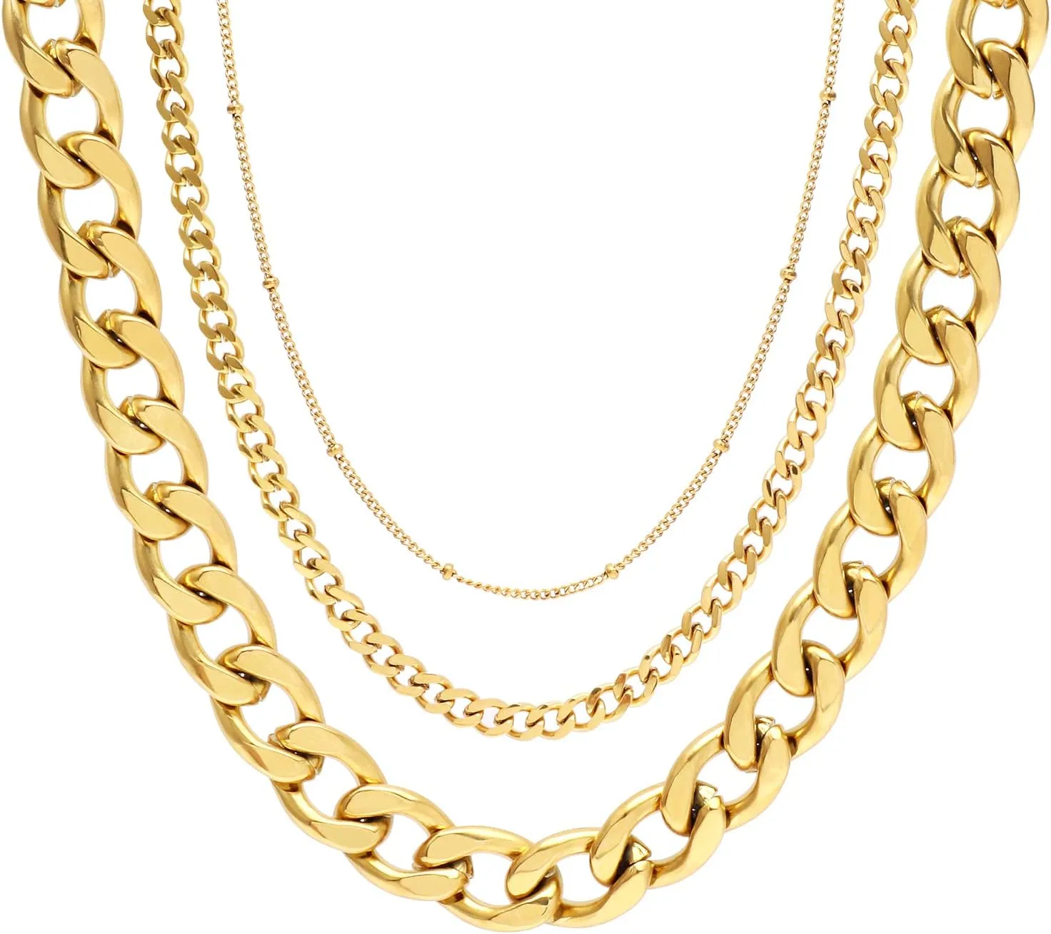 14K Gold Plated U Shaped Bamboo Lock Chain Paperclip Chains Adjustable Necklace for Women Gold Plated Jewelry