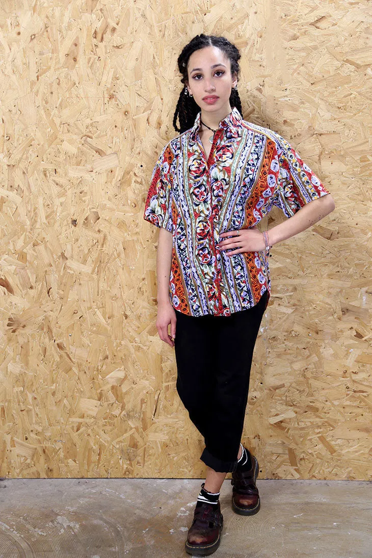 Abstract Retro Stripe Shirt