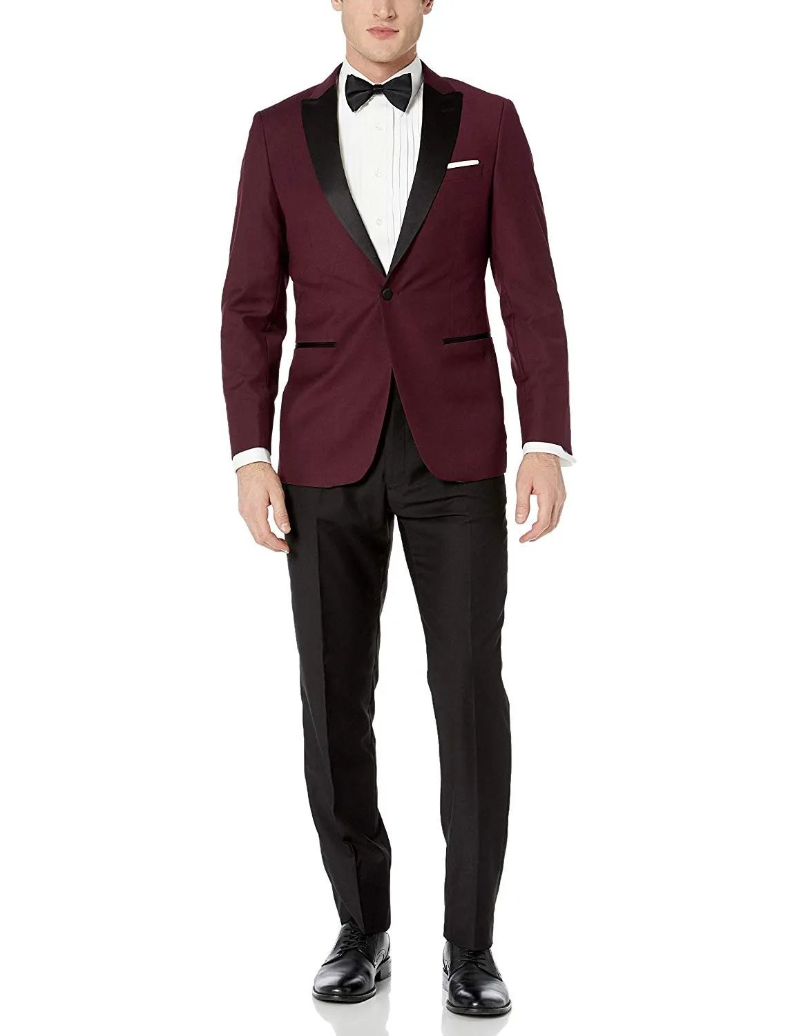 Adam Baker Men's Regular Fit Two-Piece Peak Lapel Tuxedo Suit