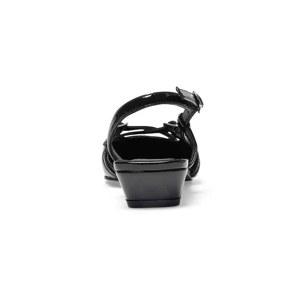 Amelia Flat in Black Patent