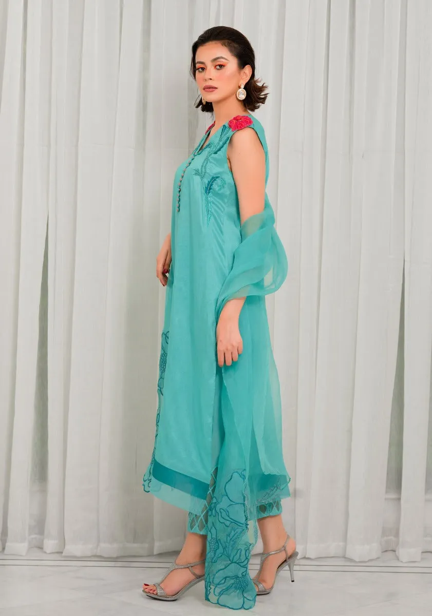 Aqua Beaded Set