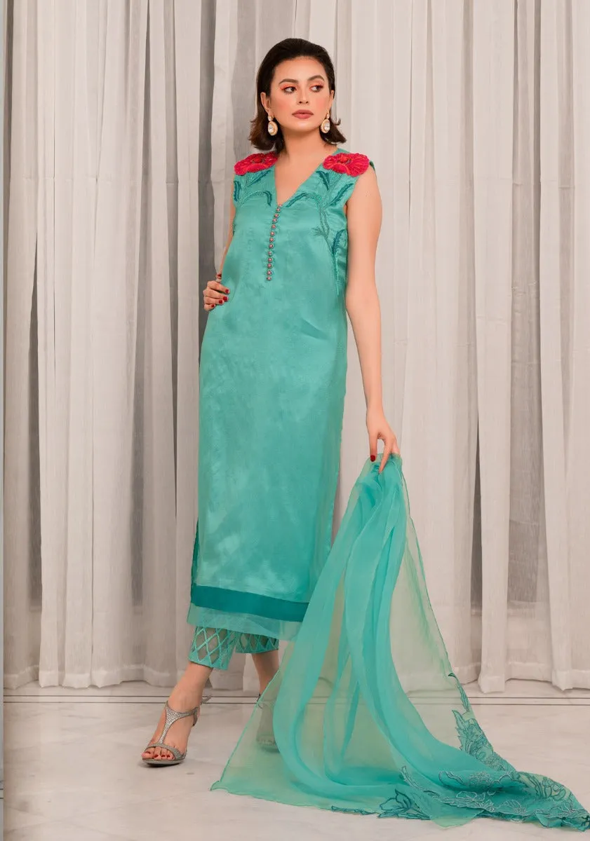 Aqua Beaded Set