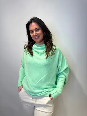 Asymmetric Knit Jumper - Mint