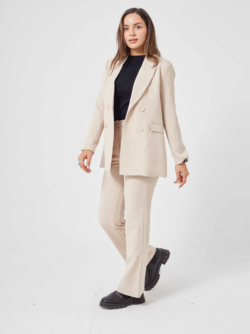 Beige Formal Pants