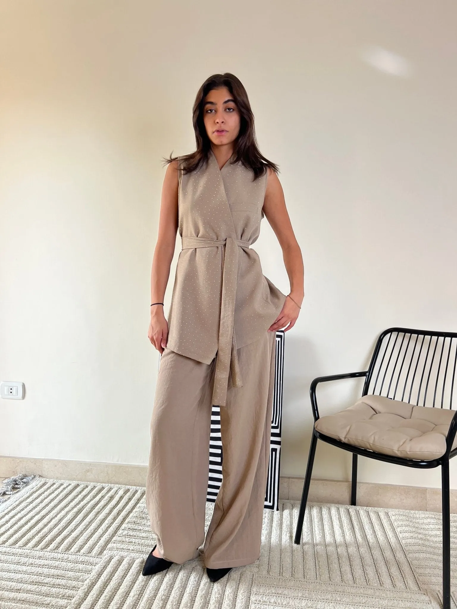 Beige Linen Pants