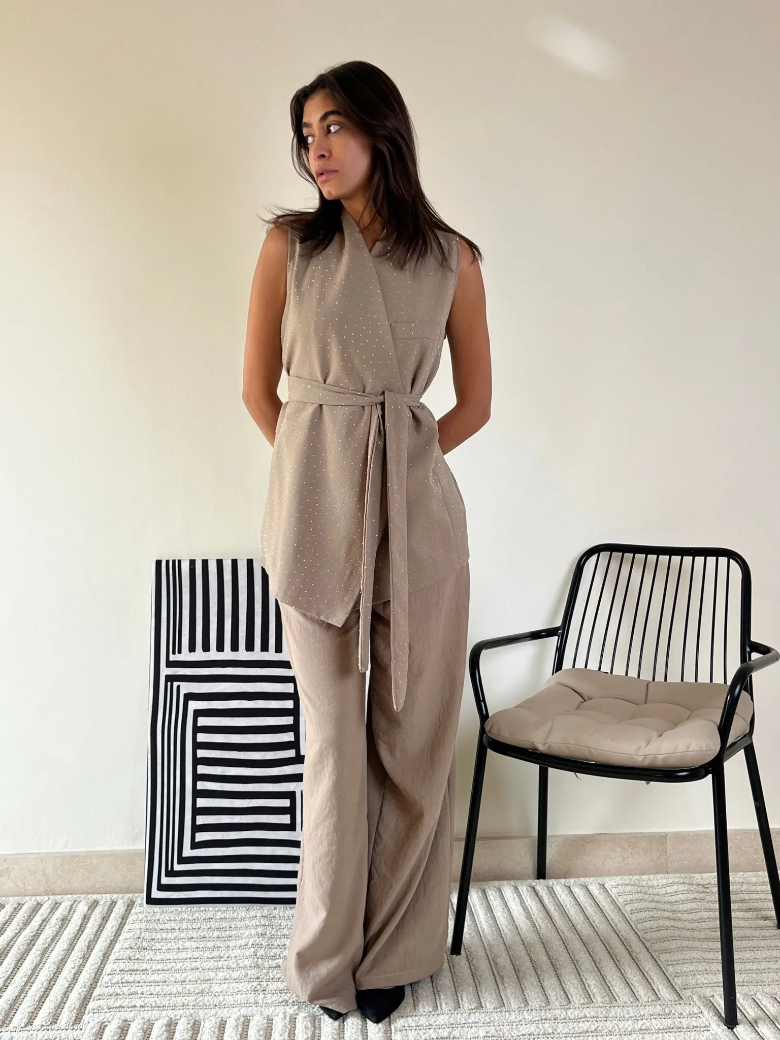 Beige Linen Pants