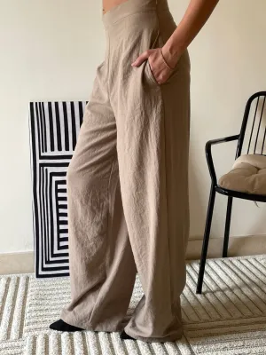 Beige Linen Pants