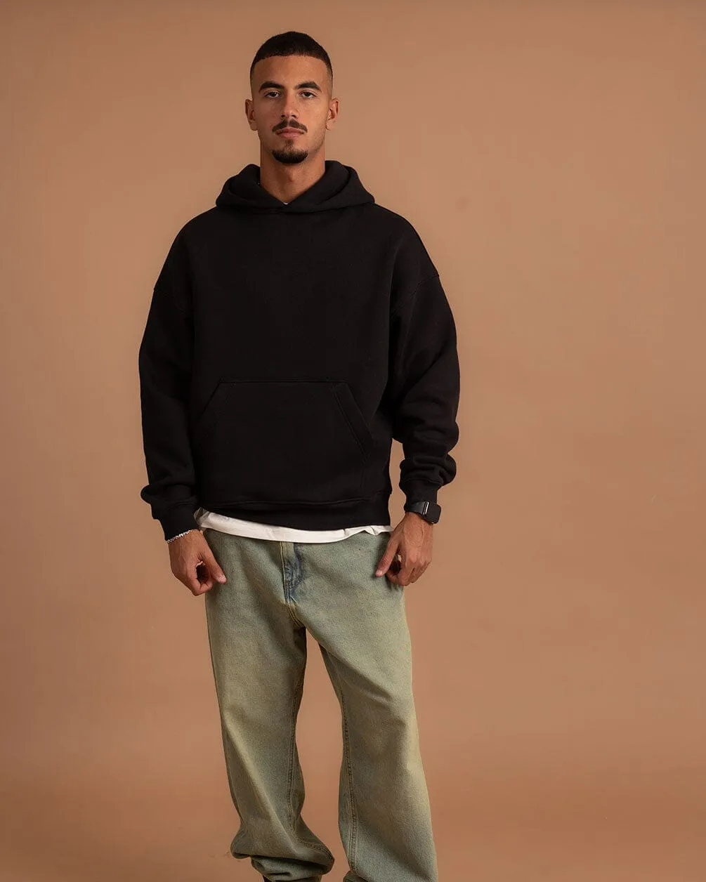 Black Heavy Boxy Hoodie