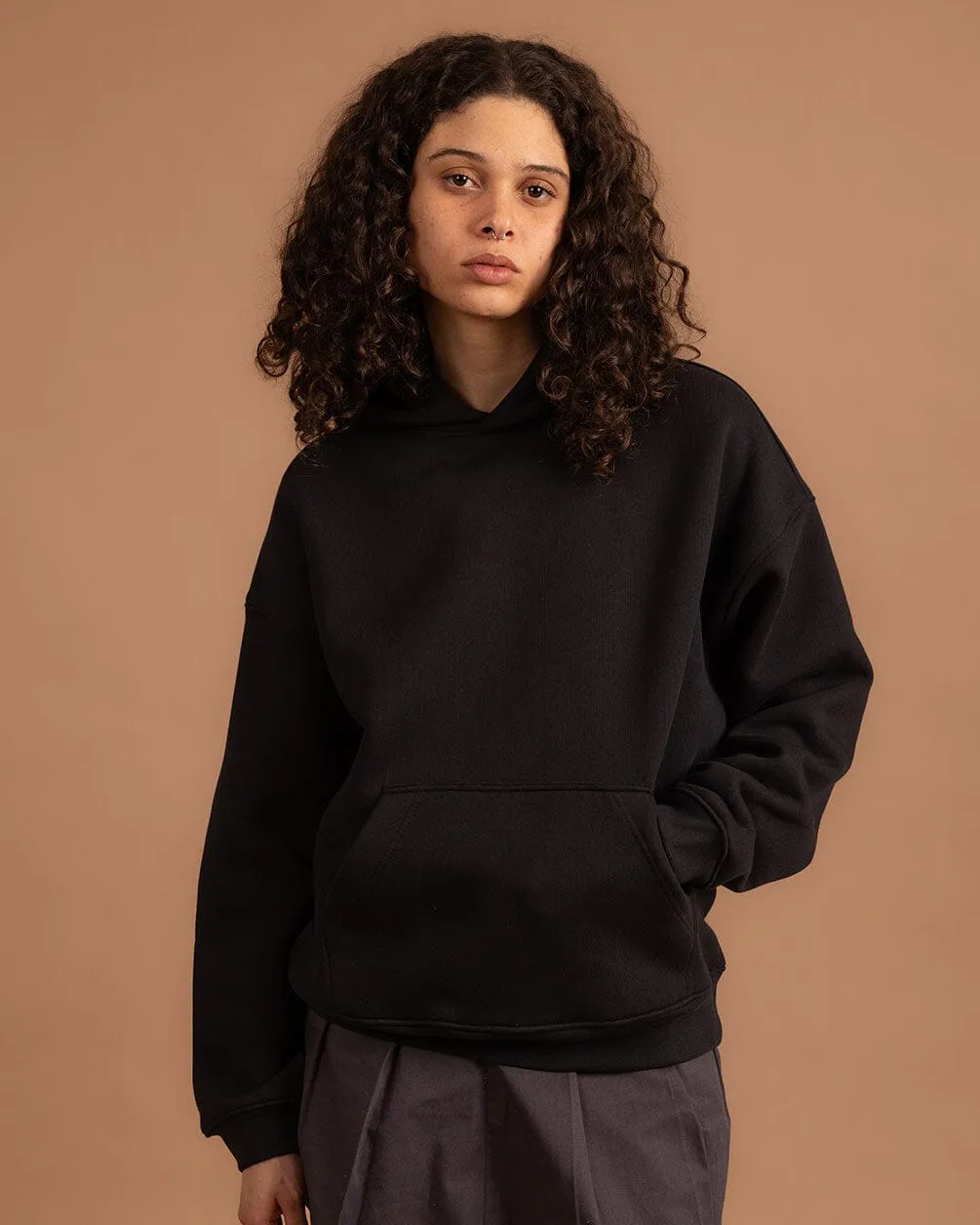 Black Heavy Boxy Hoodie