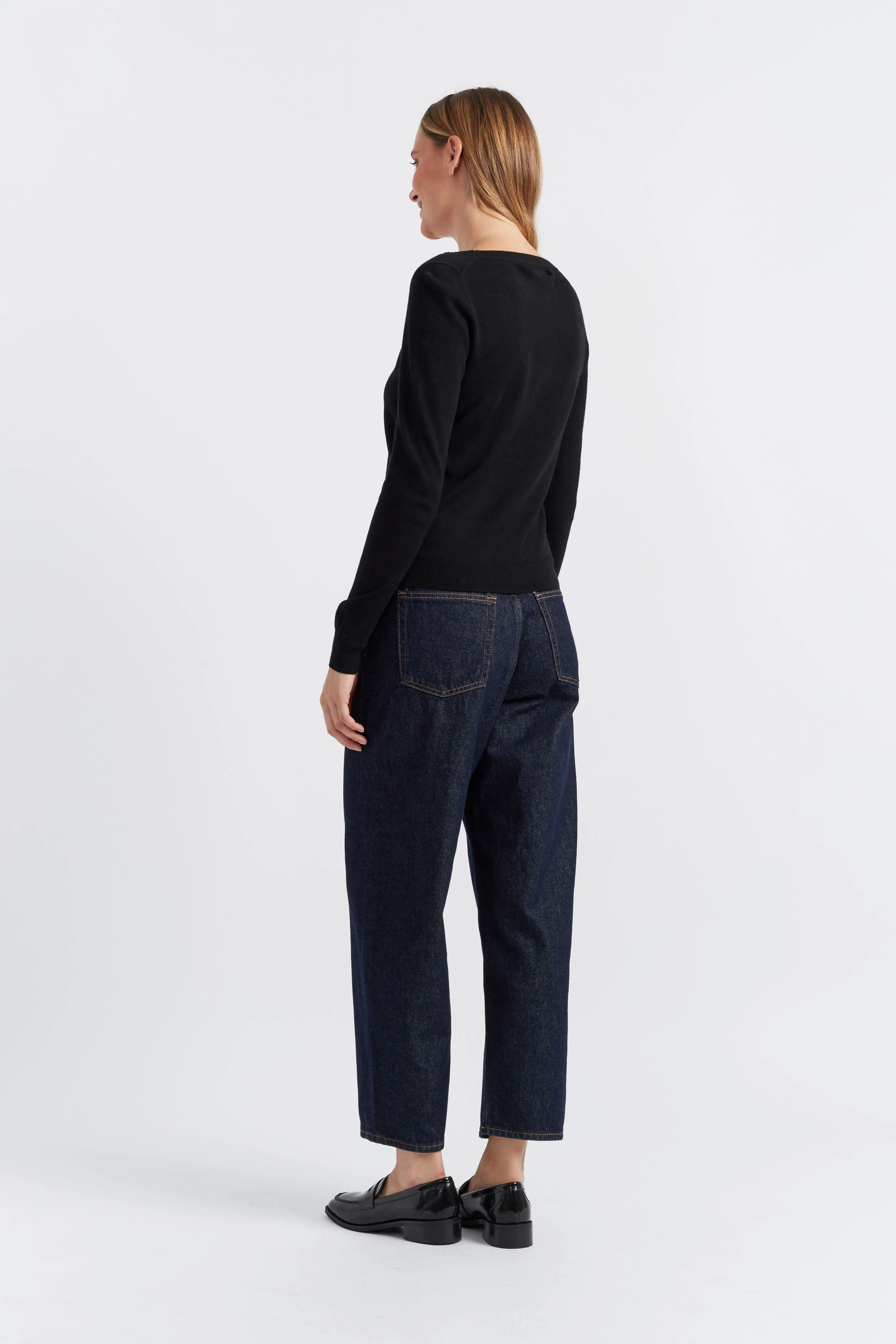 Black Pure Merino Scoop Neck Sweater