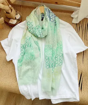Bohemian Versatile Light Green Print Cotton Scarf ML2243