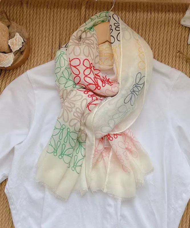 Bohemian Versatile Light Green Print Cotton Scarf ML2243