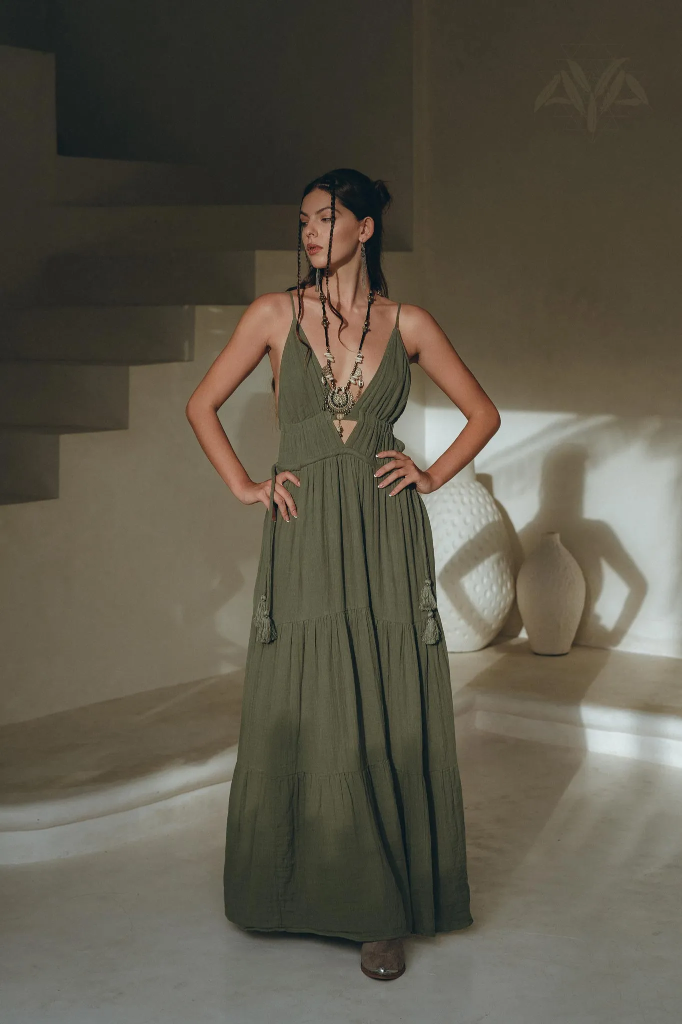 Boho Multiway Dress • Fresh Sage Colour Dress • Beach Adjustable Dress