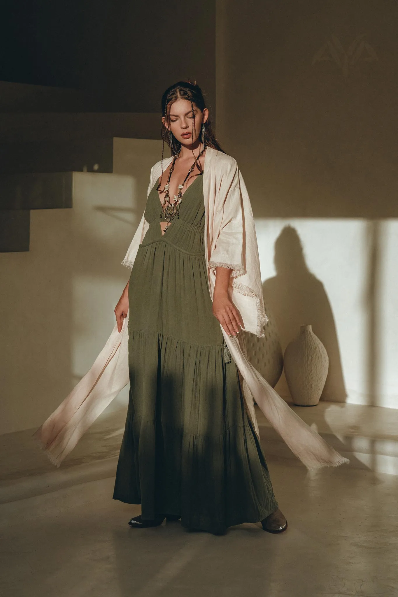 Boho Multiway Dress • Fresh Sage Colour Dress • Beach Adjustable Dress