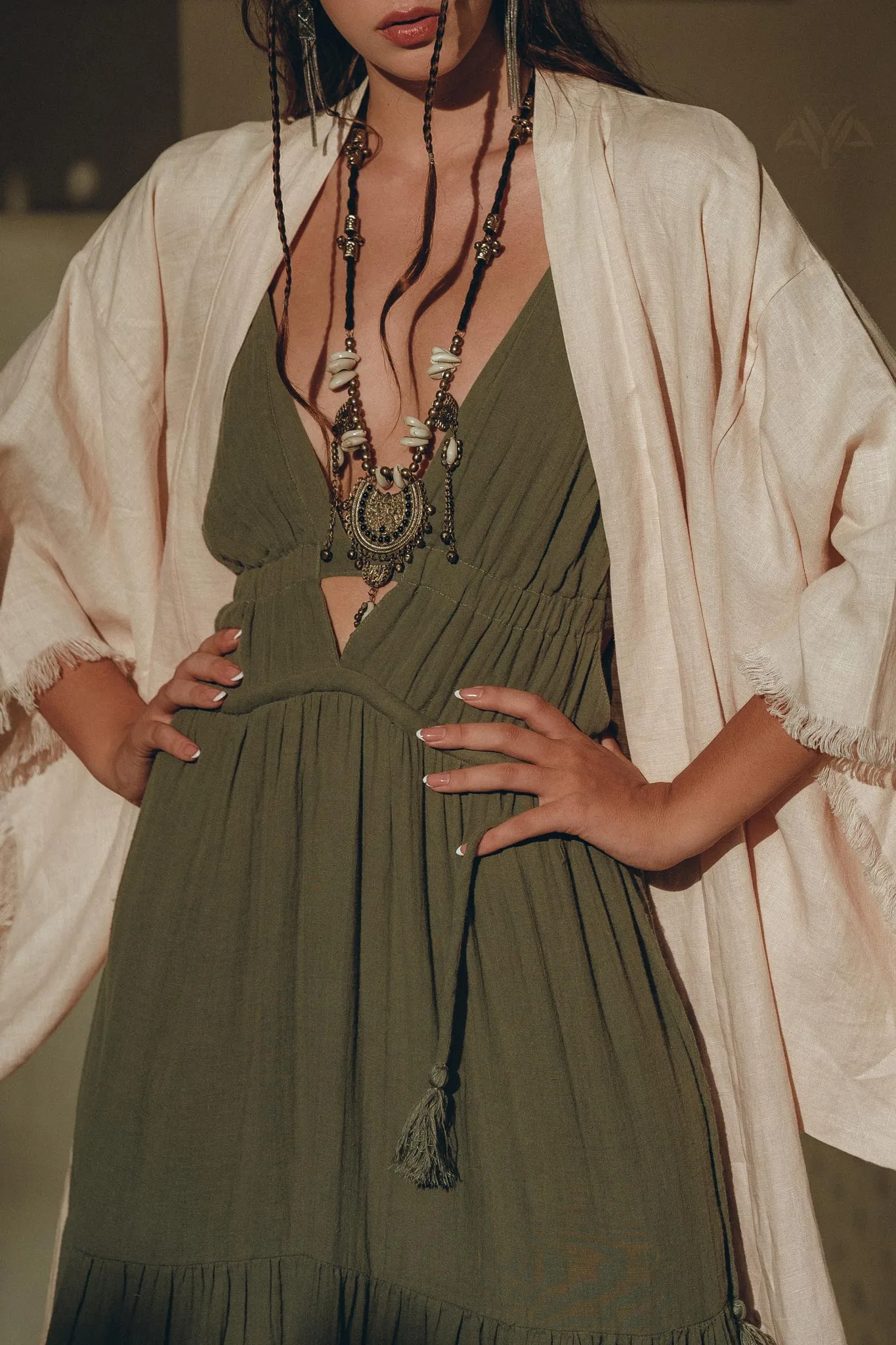 Boho Multiway Dress • Fresh Sage Colour Dress • Beach Adjustable Dress