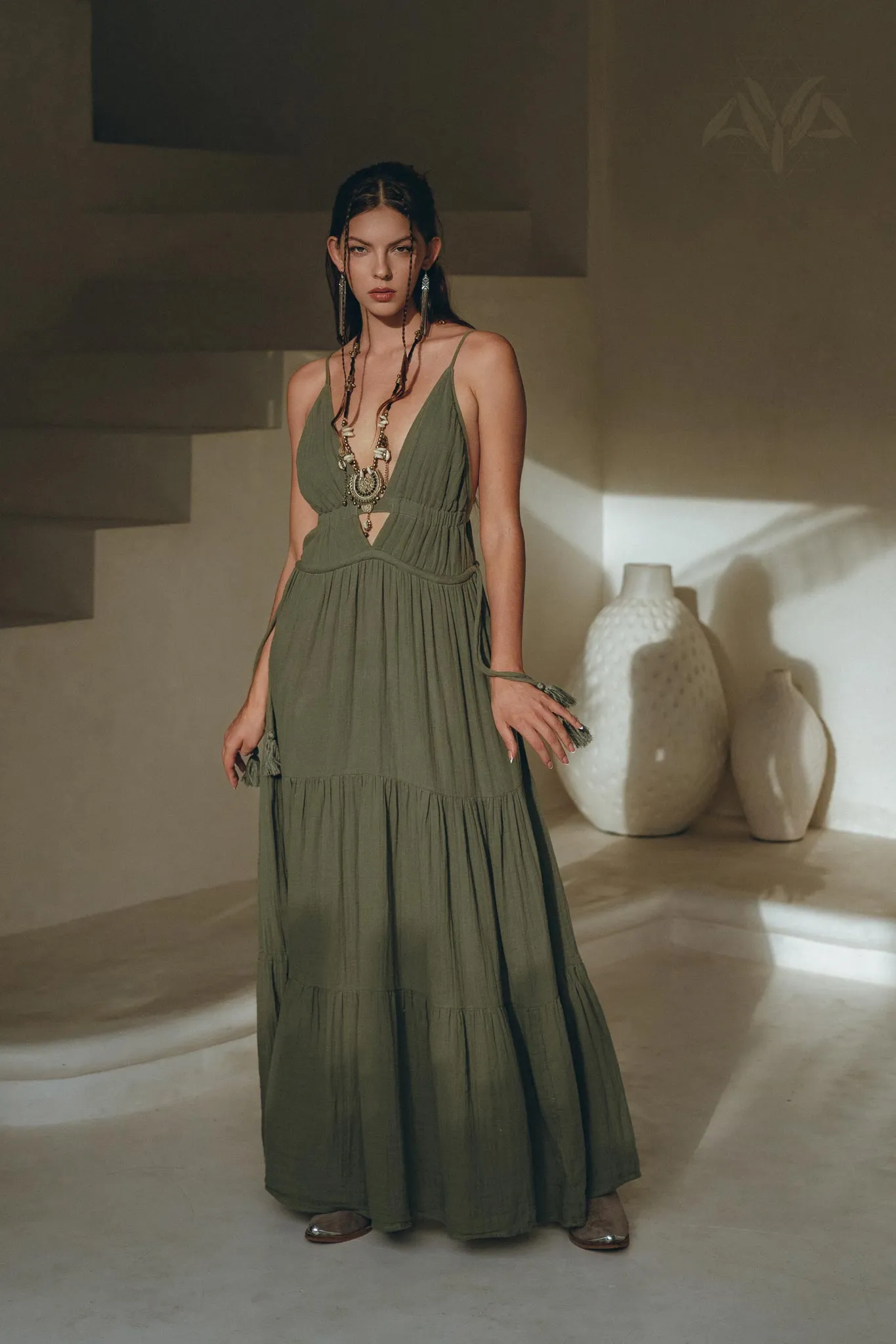 Boho Multiway Dress • Fresh Sage Colour Dress • Beach Adjustable Dress