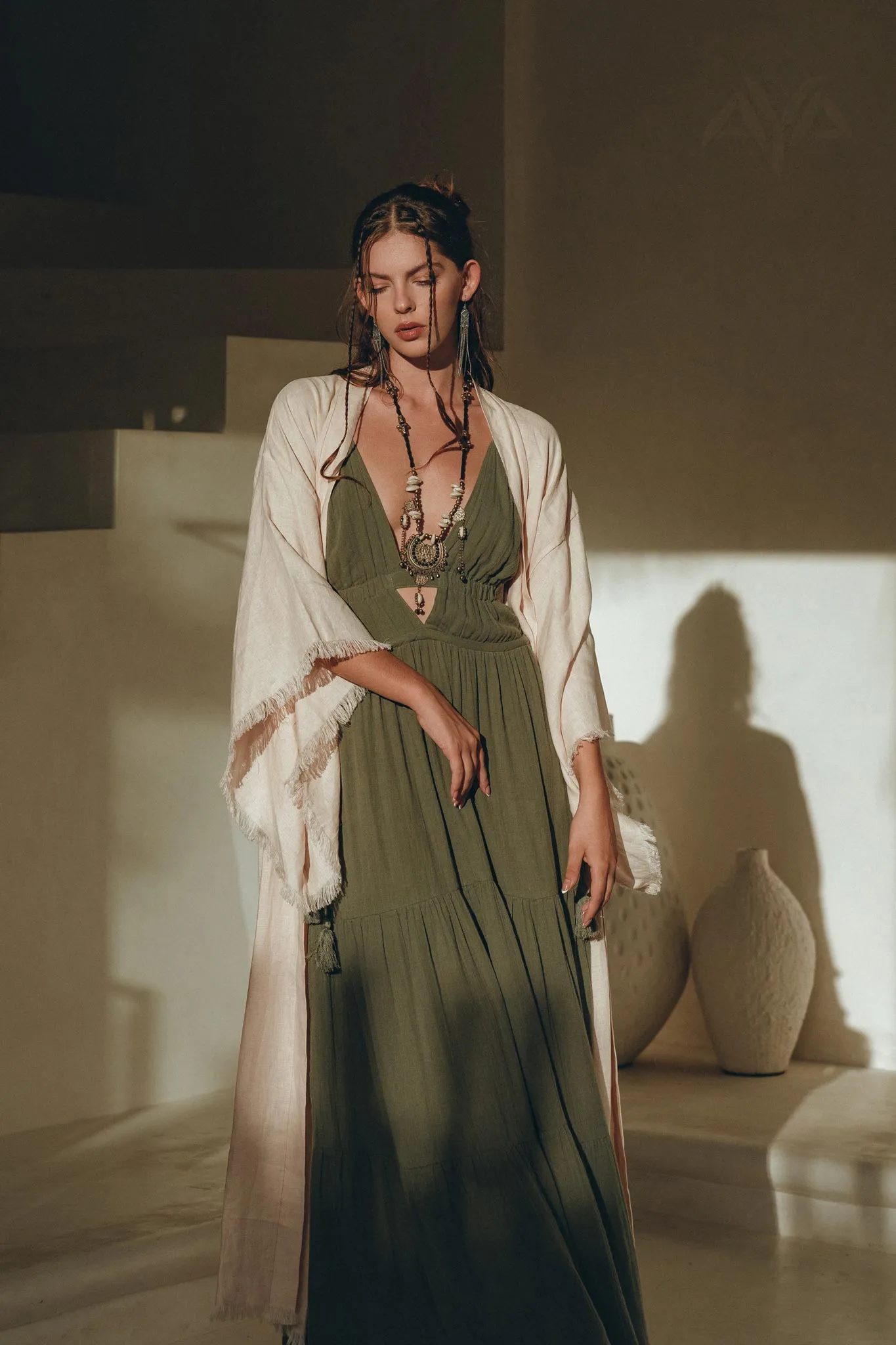 Boho Multiway Dress • Fresh Sage Colour Dress • Beach Adjustable Dress