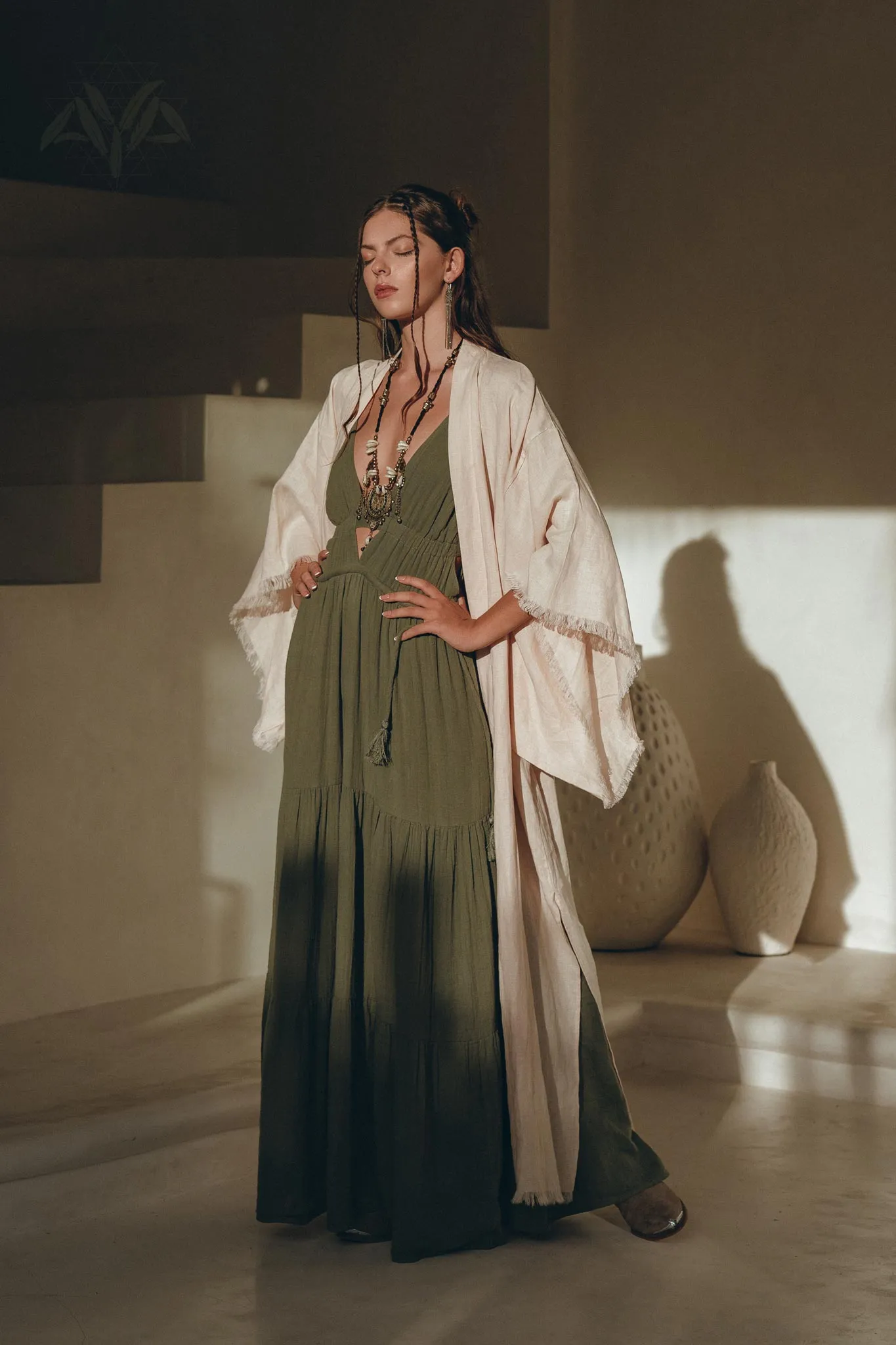 Boho Multiway Dress • Fresh Sage Colour Dress • Beach Adjustable Dress