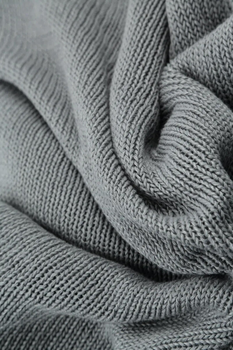 Boxy Light Grey Linen Cardigan