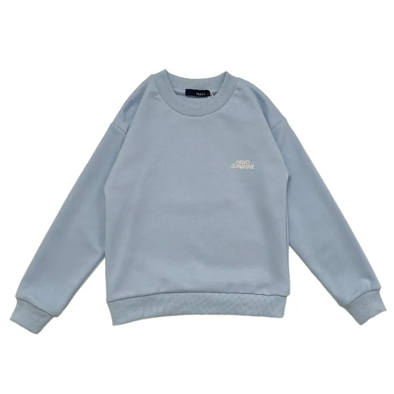 Boy Embroidery Oversized Sweatshirt - Light Blue - SB2311266B