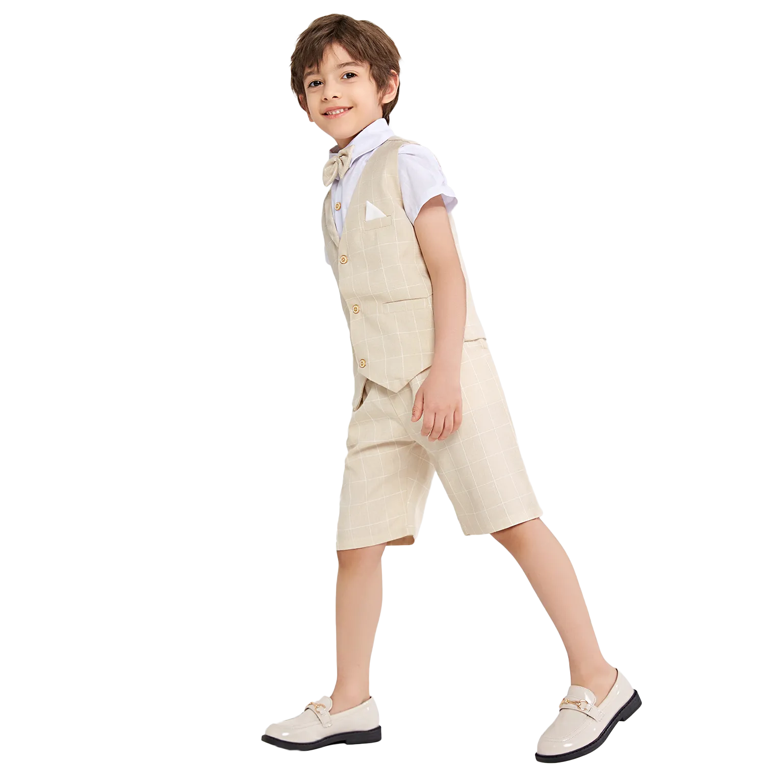 Boy Vest Short Sleeve Summer Formal Business Suit