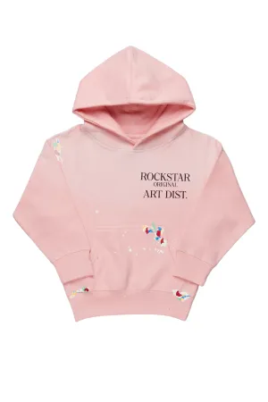 Boys Rockstar Art Dist. Light Pink Graphic Hoodie