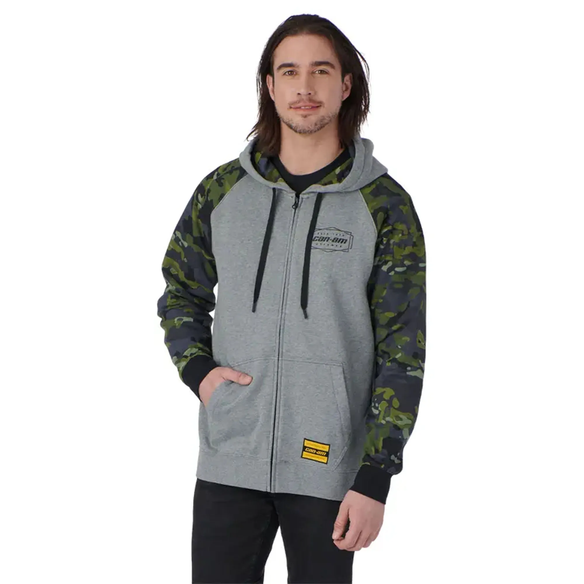 BRP  Can-Am Premium Hoodie Heavyweight Fleece Soft Cotton Polyester Heather Charcoal