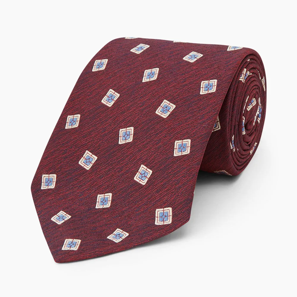 Burgundy Multi Geo Silk Tie