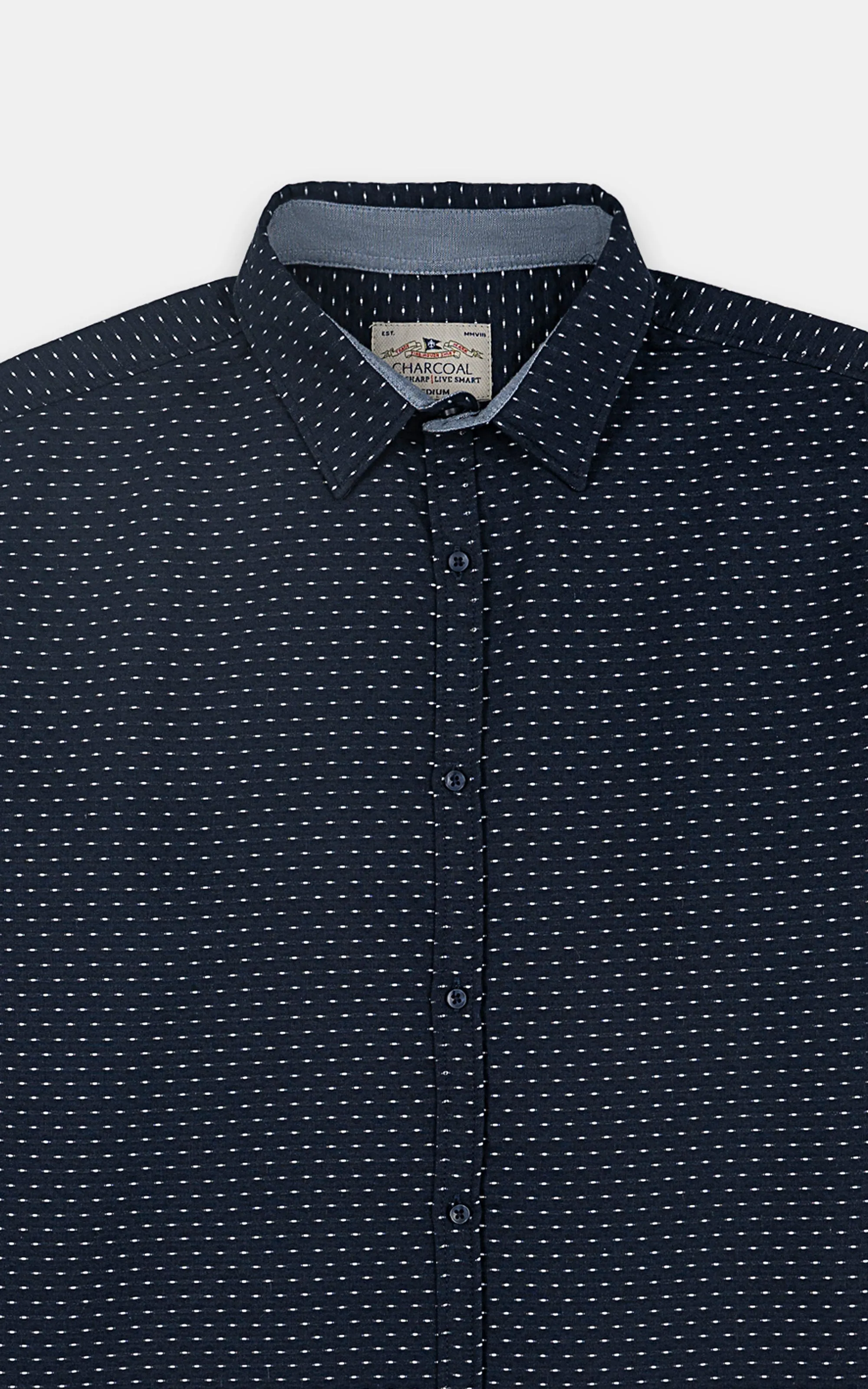 CASUAL SHIRT NAVY TEXTURE