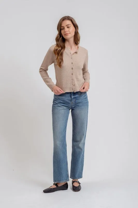 Classic Cardigan- Taupe