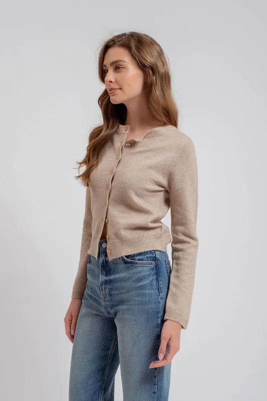 Classic Cardigan- Taupe