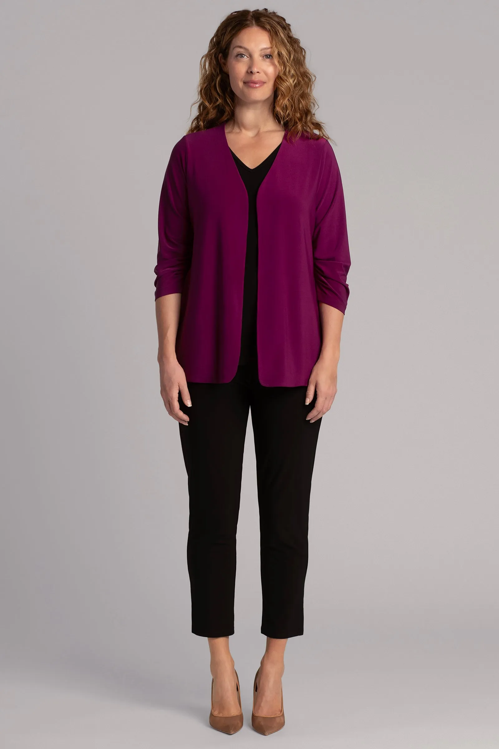 Classic Jacket with Pleated Sleeves | Amaranth