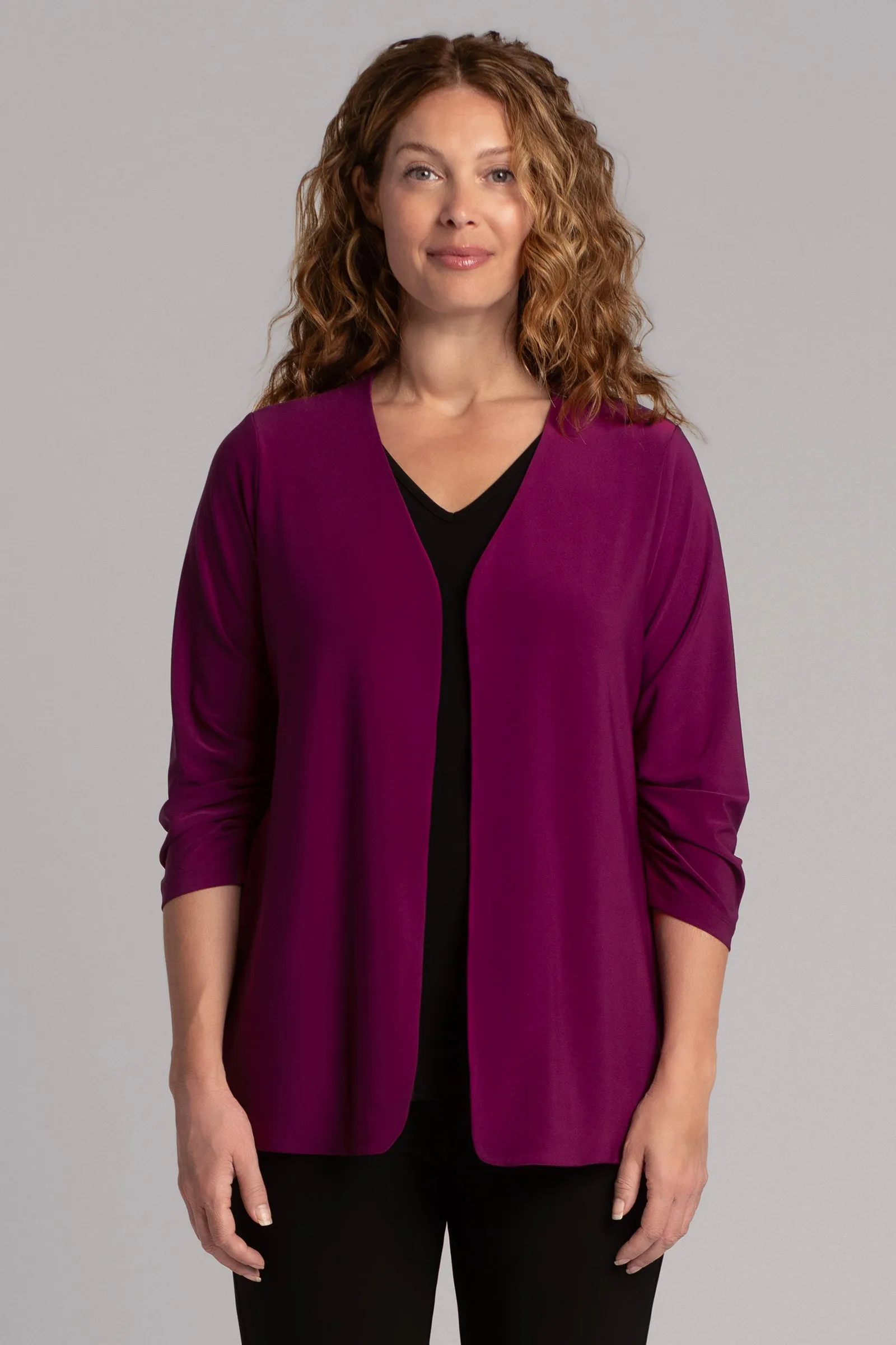 Classic Jacket with Pleated Sleeves | Amaranth
