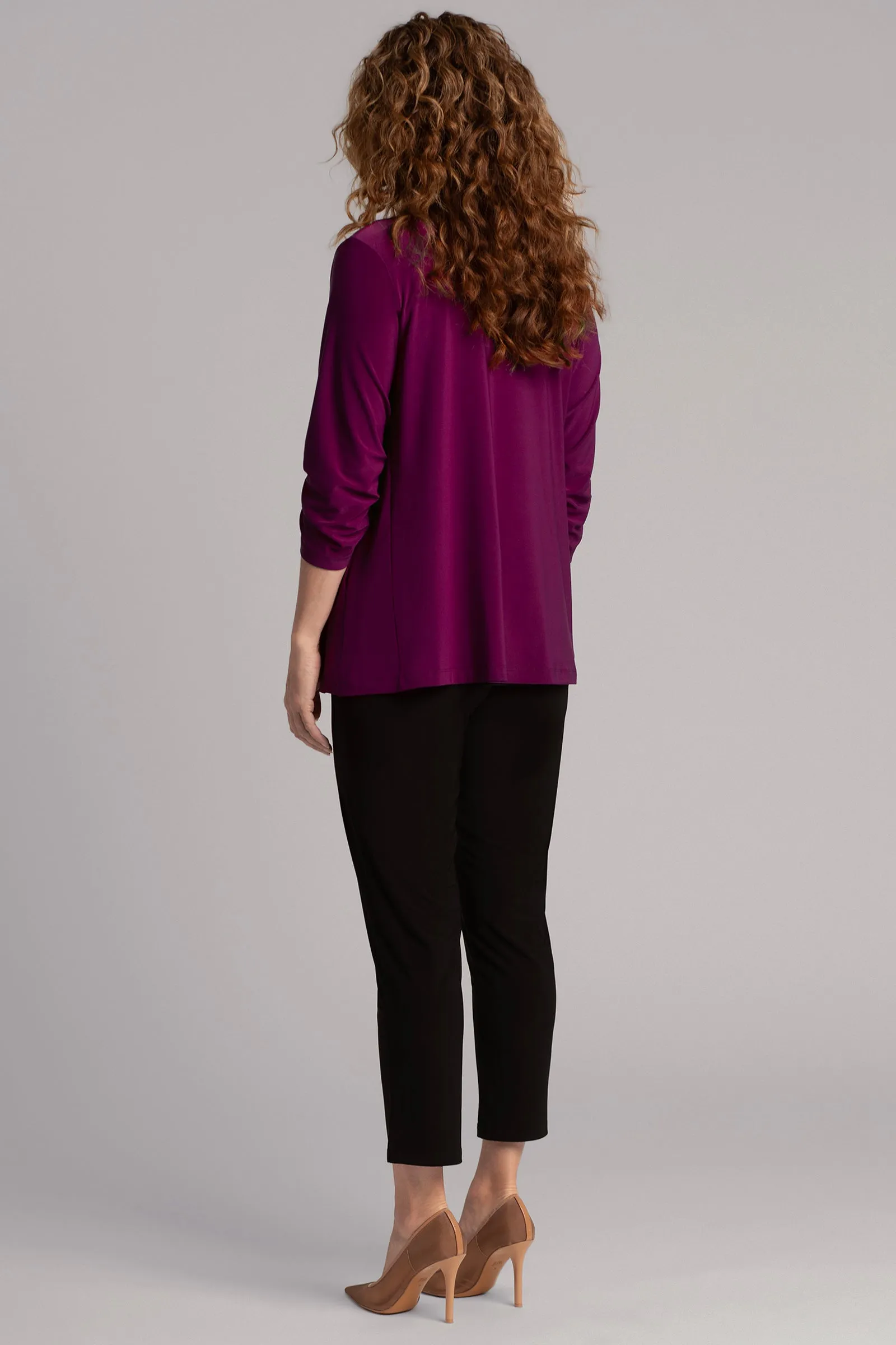 Classic Jacket with Pleated Sleeves | Amaranth