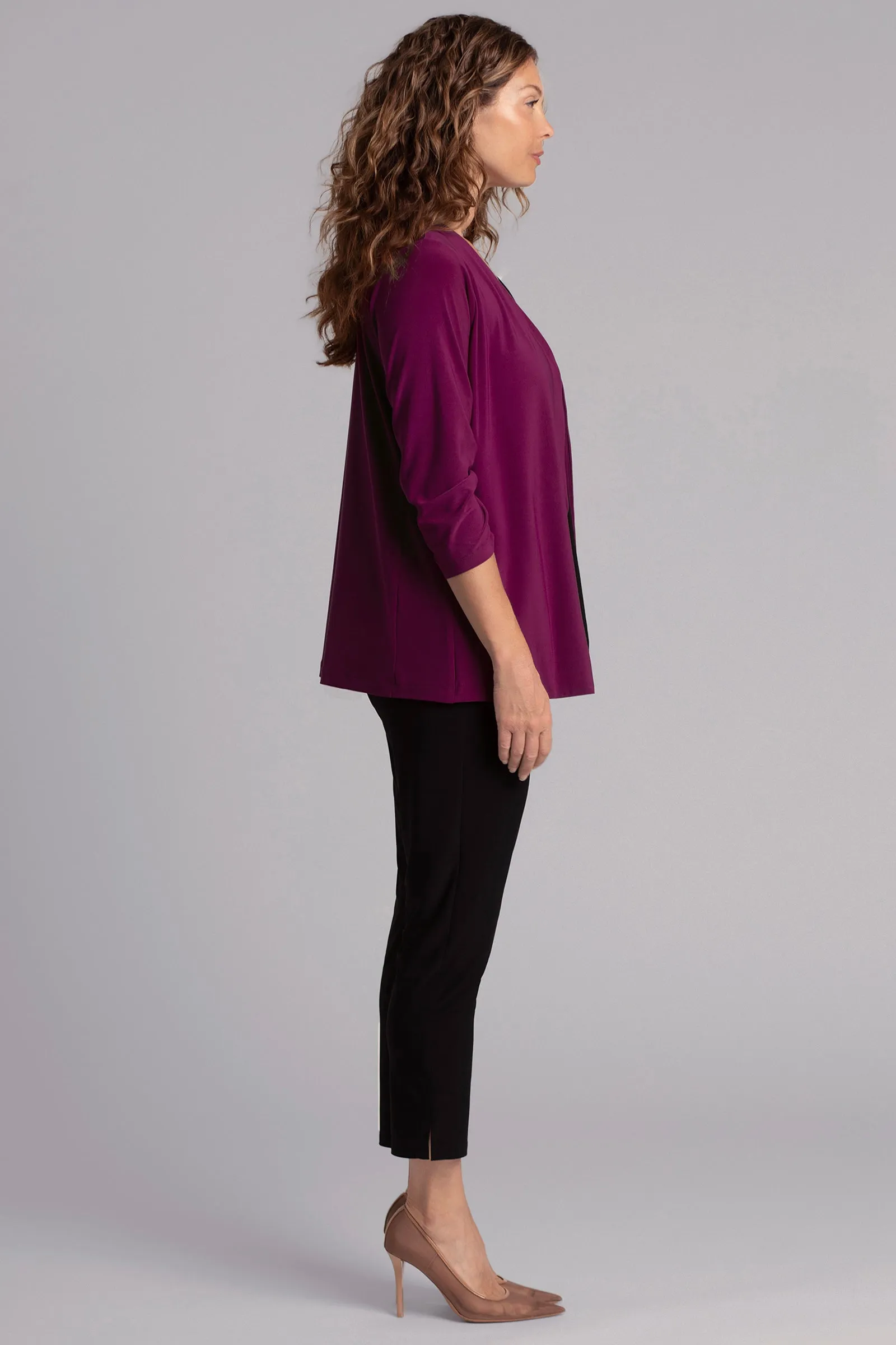 Classic Jacket with Pleated Sleeves | Amaranth