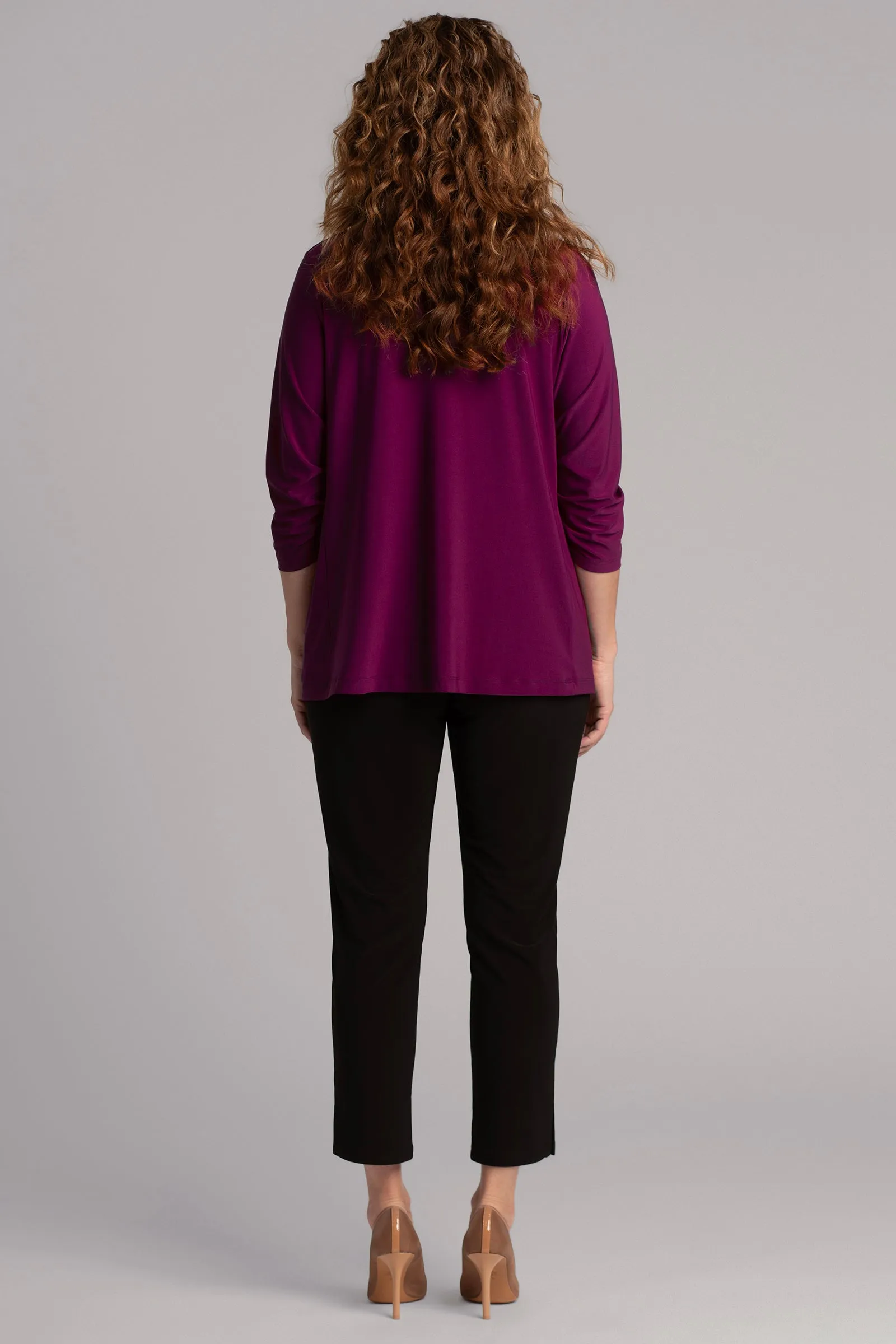 Classic Jacket with Pleated Sleeves | Amaranth