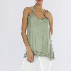 Classic Lace Tank Top Khaki