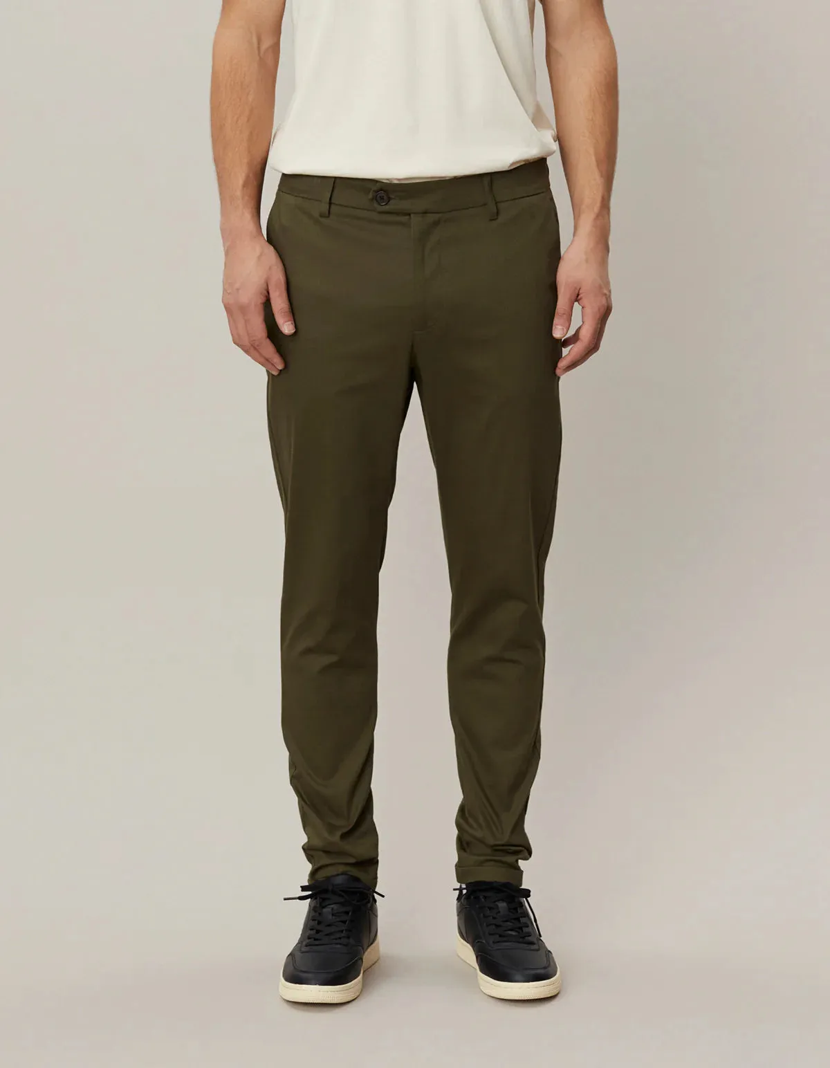 Como Cotton Suit Pants - Olive Night