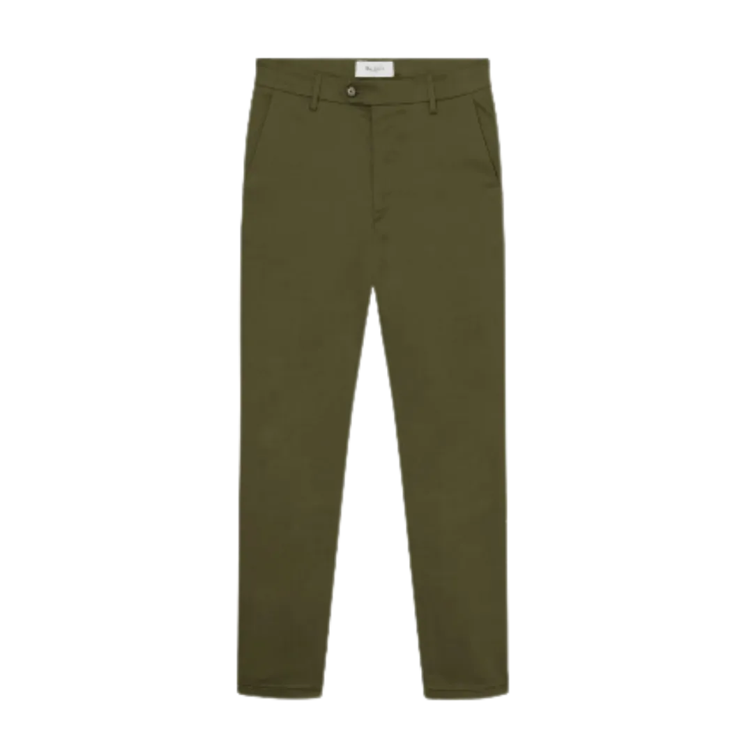 Como Cotton Suit Pants - Olive Night