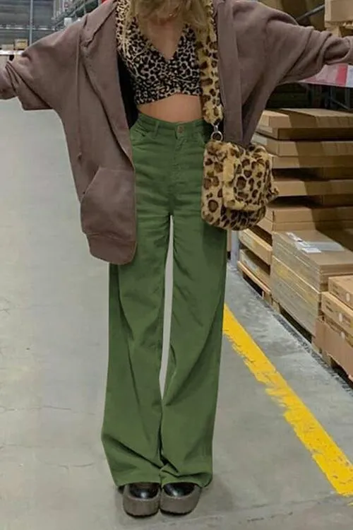 Corduroy Straight Leg Pants
