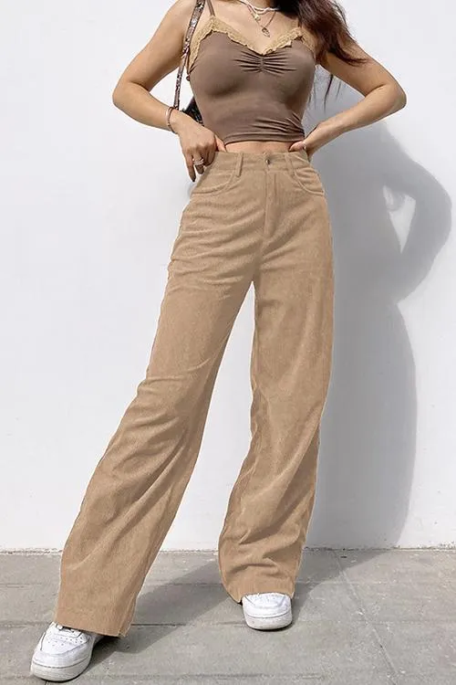 Corduroy Straight Leg Pants