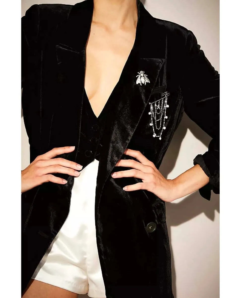 Cosmo Blazer Velvet Black