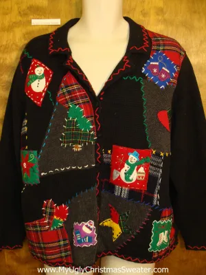 Crafty Plaid Design Ugliest Bad Christmas Sweaters