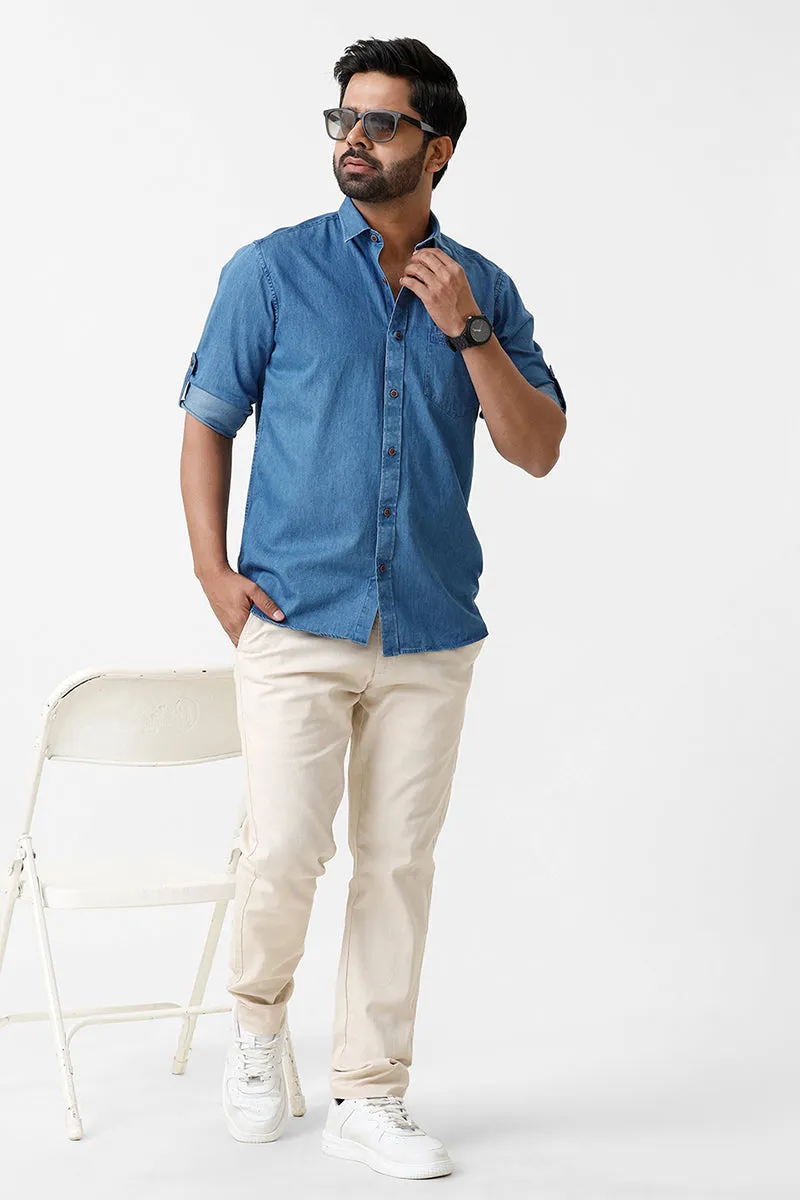 Denim - Light Blue Casual Shirts for Men | Ariser