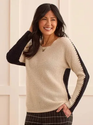 Dolman Sweater Whip Stitch [Cream-1541O]