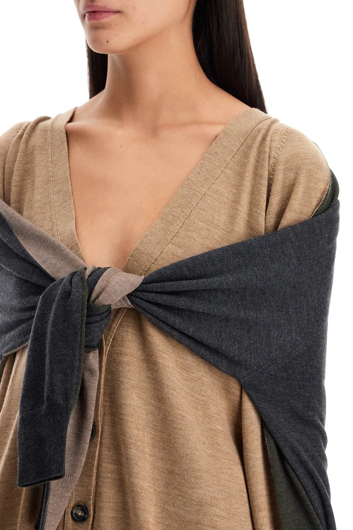 double-sleeved cardigan J0906 5401 MULTI BEIGE  91