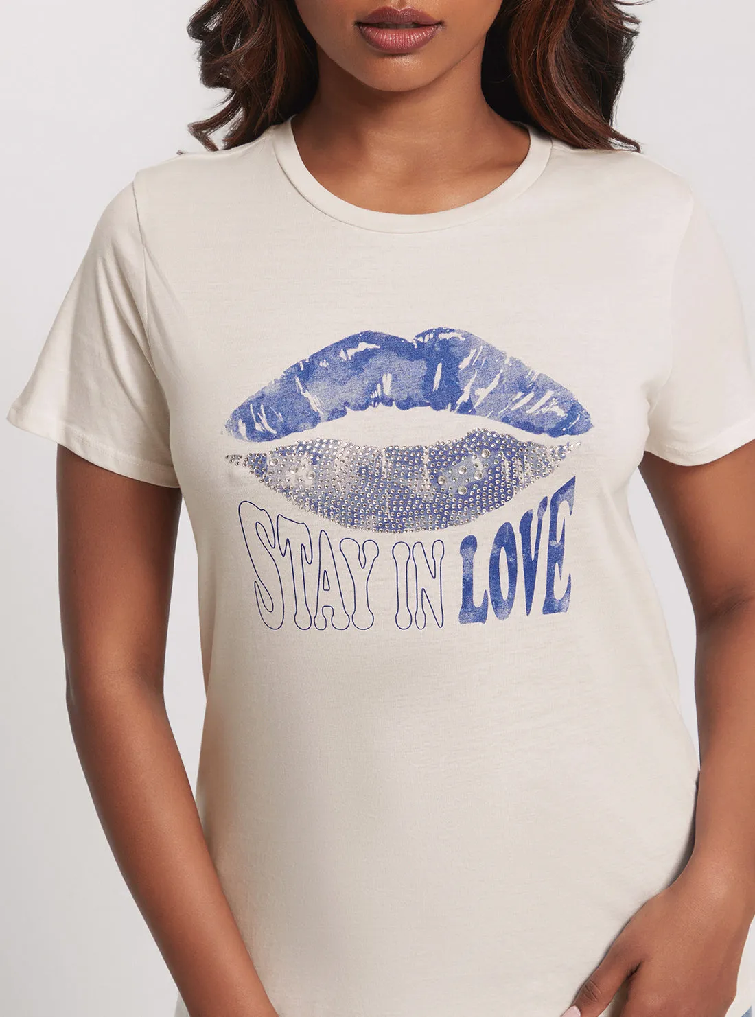 Eco Grey In Love Lips T-Shirt