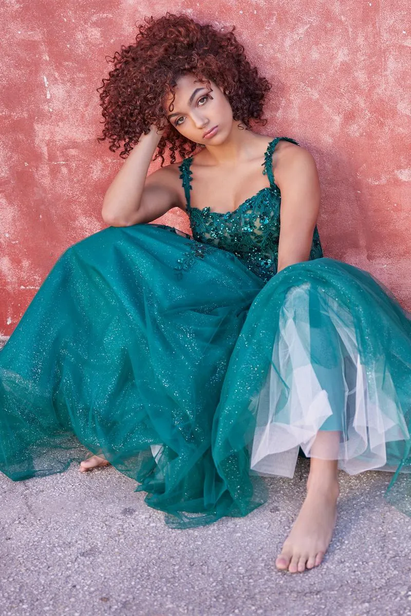 Ellie Wilde Corset A-Line Prom Dress EW35123