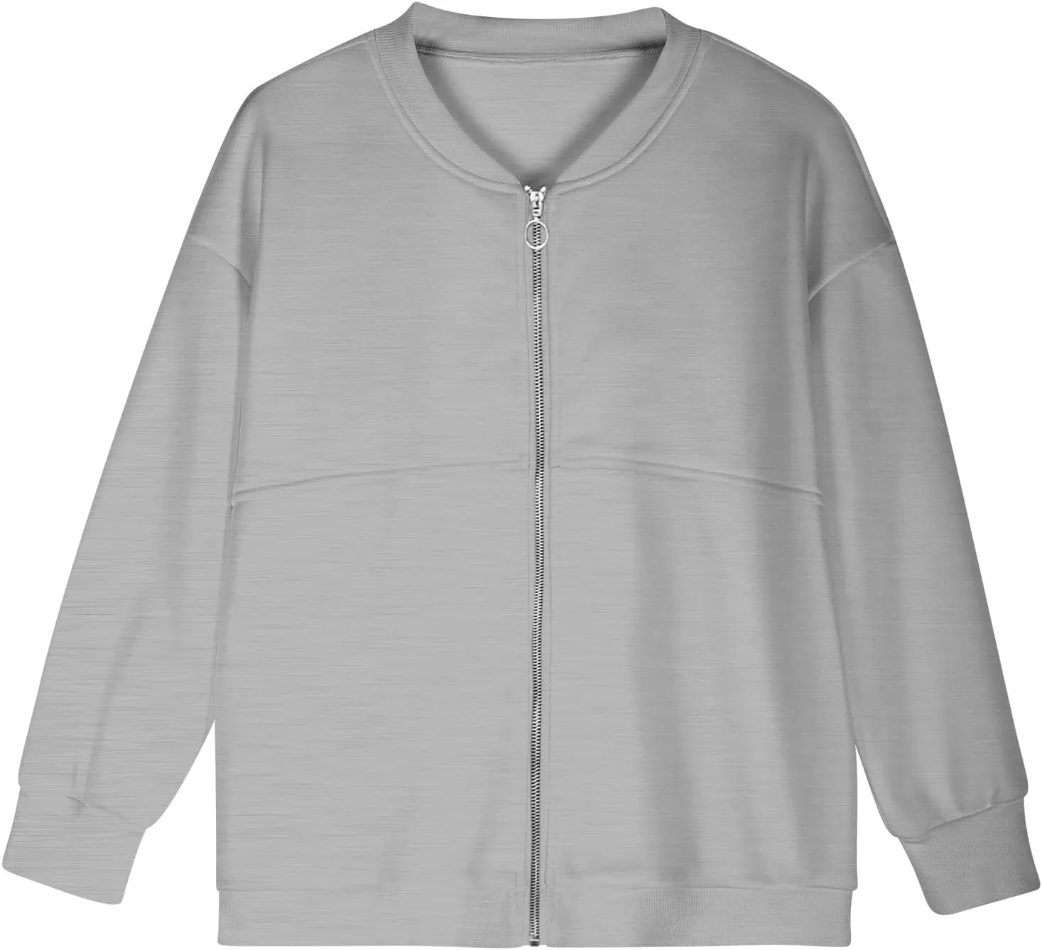 Fall Jackets for Women Zip Up Sweatshirts Long Sleeve Shirts Bomber Jacket with Pockets Fleece Sweaters Tops
