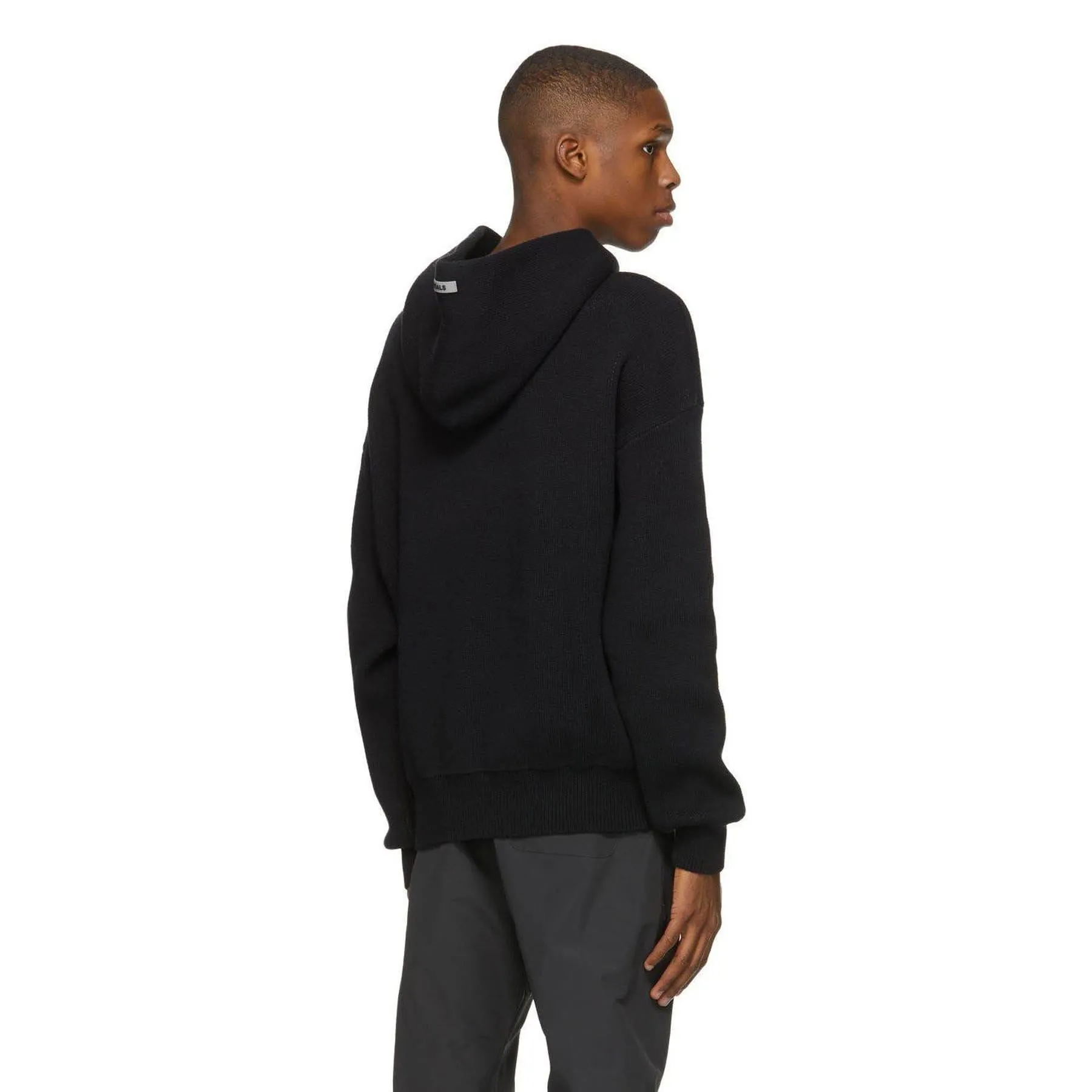 FEAR OF GOD ESSENTIALS Knit Hoodie Black